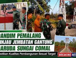 Dandim Pemalang Tinjau Jembatan Gantung Garuda Sungai Comal, Pastikan Kualitas Pembangunan Sesuai Target