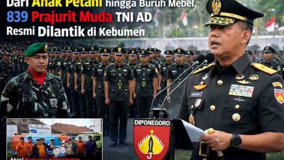 Dari Anak Petani hingga Buruh Mebel, 839 Prajurit Muda TNI AD Resmi Dilantik di Kebumen