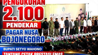 Pengukuhan 2.100 Pendekar Pagar Nusa Bojonegoro: Bupati Setyo Wahono Tantang Cetak Prestasi Emas