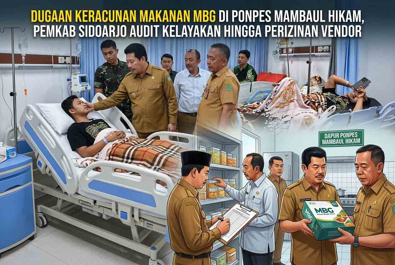 Dugaan Keracunan Makanan MBG di Ponpes Mambaul Hikam, Pemkab Sidoarjo Audit Kelayakan Hingga Perizinan Vendor