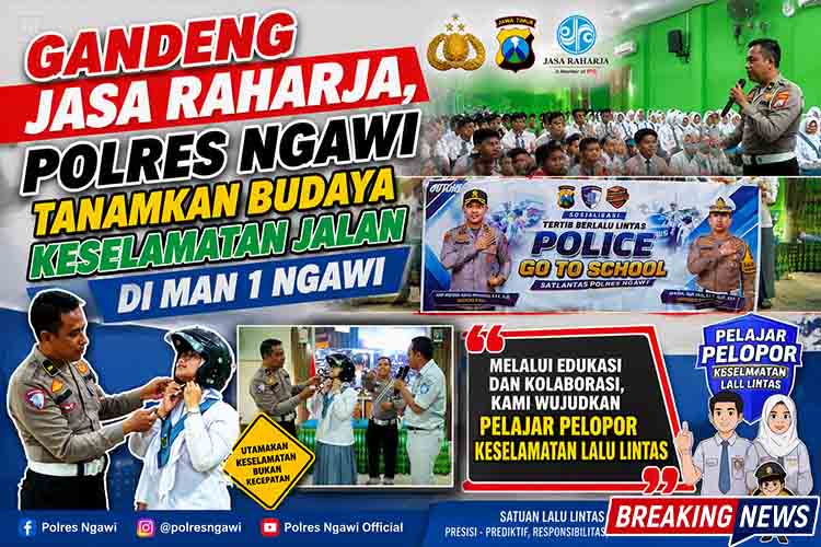 Gandeng Jasa Raharja, Polres Ngawi Tanamkan Budaya Keselamatan Jalan di MAN 1 Ngawi