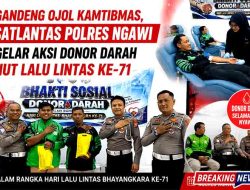 Gandeng Ojol Kamtibmas, Satlantas Polres Ngawi Gelar Aksi Donor Darah HUT Lalu Lintas ke-71