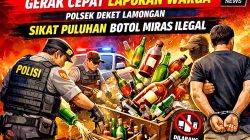 Gerak Cepat Laporan Warga, Polsek Deket Lamongan Sikat Puluhan Botol Miras Ilegal