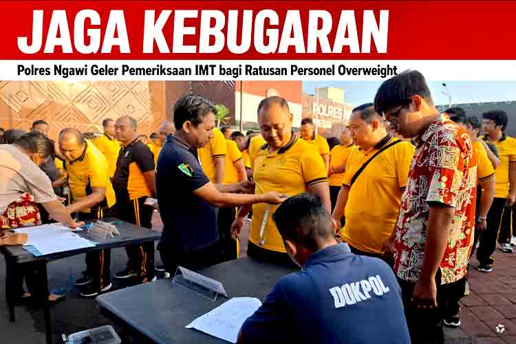 Jaga Kebugaran, Polres Ngawi Gelar Pemeriksaan IMT bagi Ratusan Personel Overweight