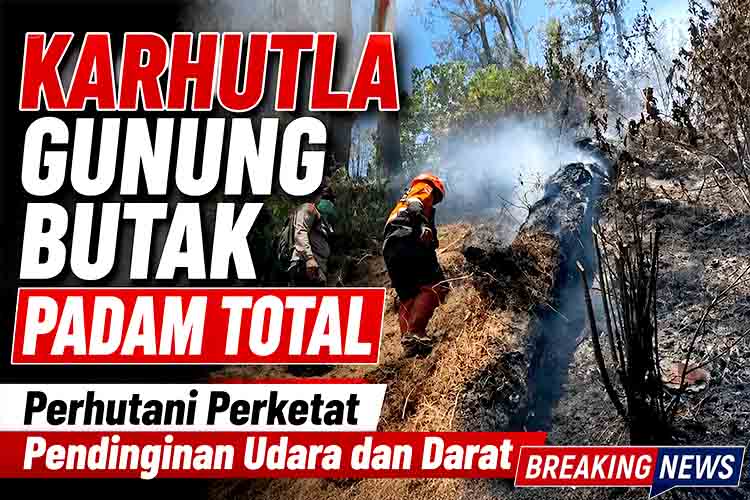 Karhutla Gunung Butak Padam Total, Perhutani Perketat Pendinginan Udara dan Darat