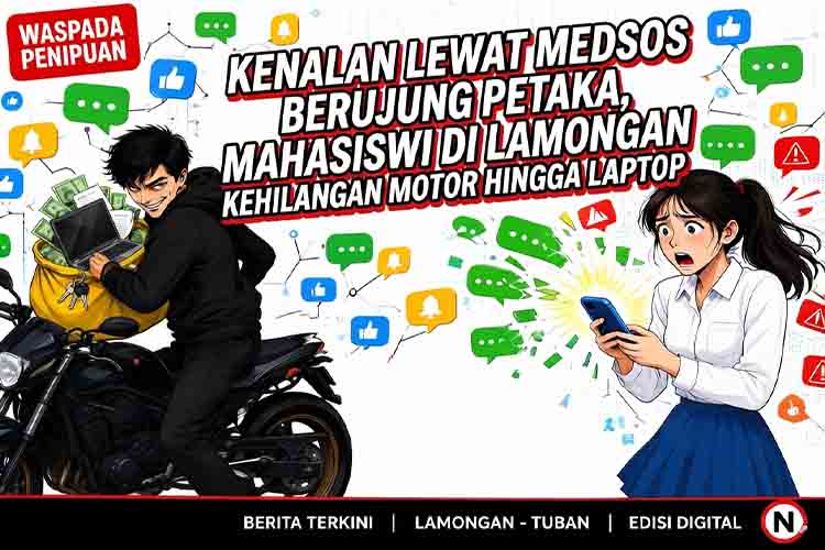 Kenalan Lewat Medsos Berujung Petaka, Mahasiswi di Lamongan Kehilangan Motor hingga Laptop