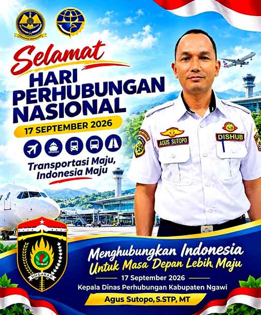 Kepala Dinas Perhubungan Kabupaten Ngawi, Agus Sutopo, S.STP, MT