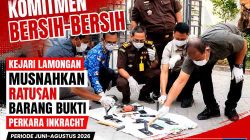 Komitmen Bersih-Bersih, Kejari Lamongan Musnahkan Ratusan Barang Bukti Perkara Inkracht Periode Juni–Agustus 2026