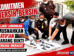 Komitmen Bersih-Bersih, Kejari Lamongan Musnahkan Ratusan Barang Bukti Perkara Inkracht Periode Juni–Agustus 2026