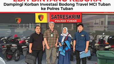 LBH Bintang Kejora Dampingi Korban Investasi Bodong Travel MCI Tuban ke Polres Tuban