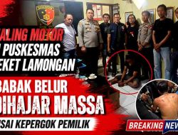 Maling Motor di Puskesmas Deket Lamongan Babak Belur Dihajar Massa Usai Kepergok Pemilik