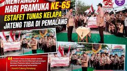 Menyambut Hari Pramuka ke-65, Estafet Tunas Kelapa Jateng Tiba di Pemalang