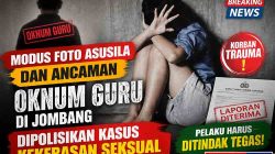 Modus Foto Asusila dan Ancaman, Oknum Guru di Jombang Dipolisikan Kasus Kekerasan Seksual