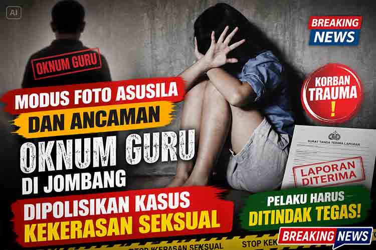 Modus Foto Asusila dan Ancaman, Oknum Guru di Jombang Dipolisikan Kasus Kekerasan Seksual
