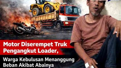 Motor Diserempet Truk Pengangkut Loader, Warga Kebulusan Menanggung Beban Akibat Abainya Pengusaha Proyek