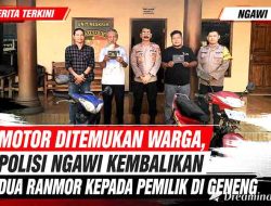 Tak Sempat Lapor Polisi, Motor Warga Ngawi yang Hilang Kembali Berkat Informasi Warga