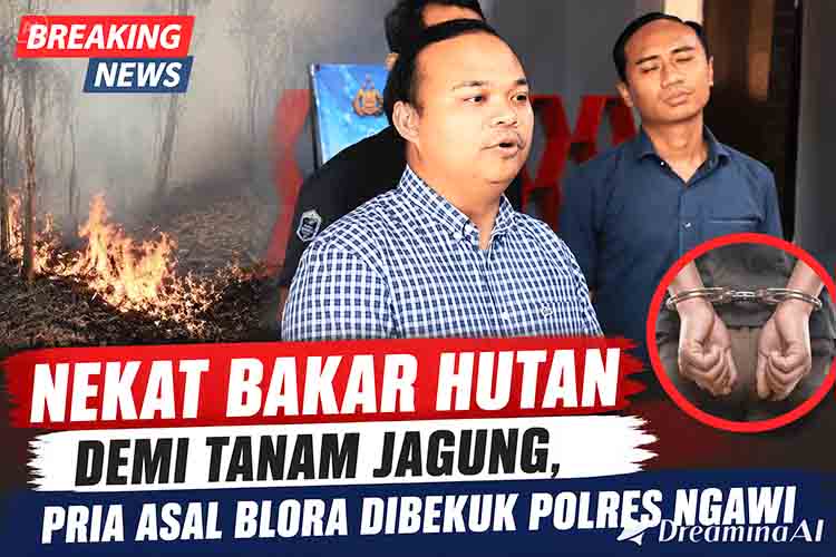 Nekat Bakar Hutan Demi Tanam Jagung, Pria Asal Blora Dibekuk Polres Ngawi