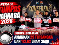 Operasi Tumpas Narkoba 2026 : Polres Lumajang Amankan 29 Tersangka dan 172,62 gram Sabu