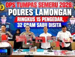 Ops Tumpas Semeru 2026: Polres Lamongan Ringkus 15 Pengedar, 32 Gram Sabu Disita