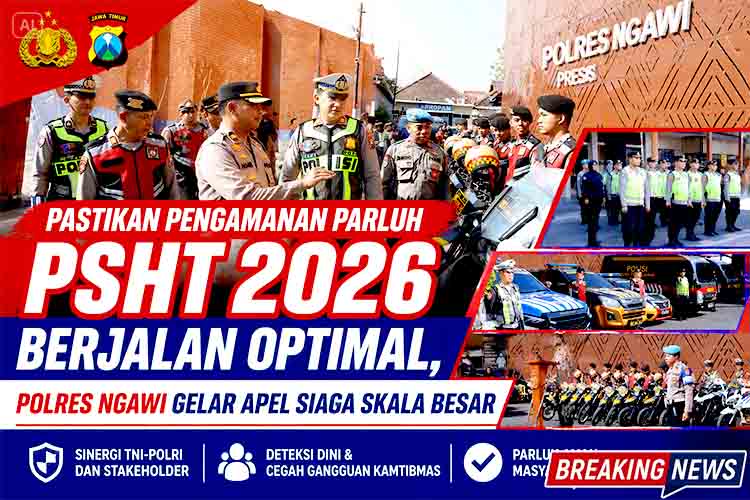 Pastikan Pengamanan ParluH PSHT 2026 Berjalan Optimal, Polres Ngawi Gelar Apel Siaga Skala Besar