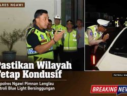 Pastikan Wilayah Tetap Kondusif, Kapolres Ngawi Pimpin Langsung Patroli Blue Light Bersinggungan
