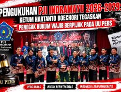 Pengukuhan PJI Indramayu 2026–2029: Ketum Hartanto Boechori Tegaskan Penegak Hukum Wajib Berpijak pada UU Pers
