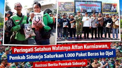 Peringati Setahun Wafatnya Affan Kurniawan, Pemkab Sidoarjo Salurkan 1.000 Paket Beras ke Ojol