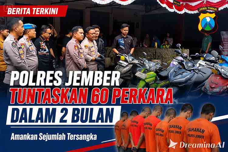 Polres Jember Tuntaskan 60 Perkara dalam 2 Bulan, Amankan Sejumlah Tersangka