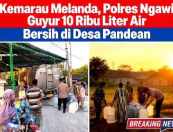 Kemarau Melanda, Polres Ngawi Guyur 10 Ribu Liter Air Bersih di Desa Pandean