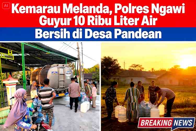 Polres Ngawi, Bantuan Air Bersih, Kekeringan Ngawi, Desa Pandean Karanganyar, Berita Ngawi Hari Ini