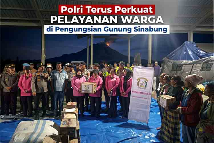 Polri Terus Perkuat Pelayanan Warga di Pengungsian Gunung Sinabung