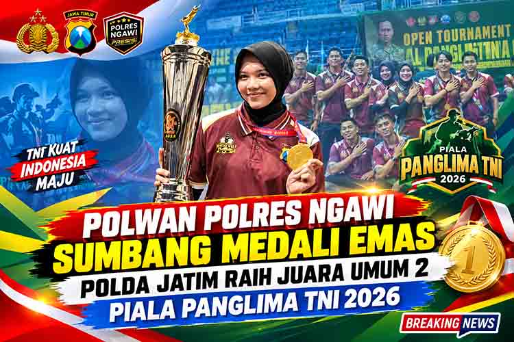 Polwan Polres Ngawi Sumbang Medali Emas, Polda Jatim Raih Juara Umum 2 Piala Panglima TNI