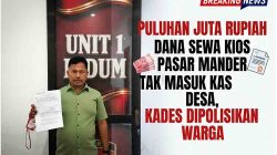 Puluhan Juta Rupiah Dana Sewa Kios Pasar Mander Tak Masuk Kas Desa, Kades Dipolisikan Warga
