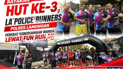 Rayakan HUT ke-3, LA Police Runners Polres Lamongan Pererat Kebersamaan Warga Lewat Fun Run 5K