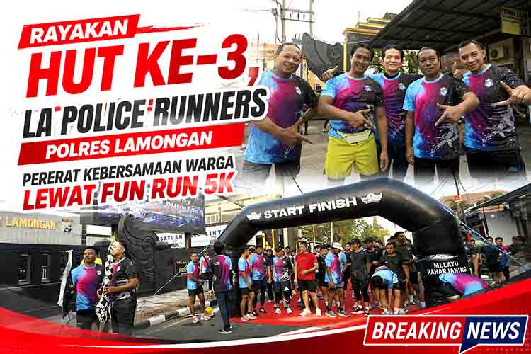Rayakan HUT ke 3, LA Police Runners Polres Lamongan Pererat Kebersamaan Warga Lewat Fun Run 5K