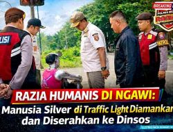 Razia Humanis di Ngawi: Manusia Silver di Traffic Light Diamankan dan Diserahkan ke Dinsos