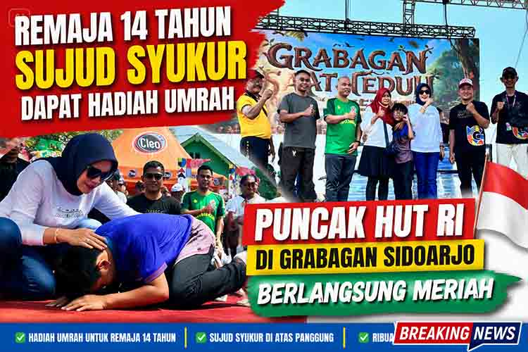 Remaja 14 Tahun Sujud Syukur Dapat Hadiah Umrah, Puncak HUT RI di Grabagan Sidoarjo Berlangsung Meriah