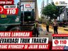 Respon Cepat Call Center 110, Polres Lamongan Evakuasi Truk Trailer yang Nyungsep di Jalur Babat
