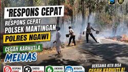 Respons Cepat Polsek Mantingan Polres Ngawi Cegah Karhutla Meluas