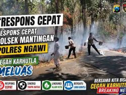 Respons Cepat Polsek Mantingan Polres Ngawi Cegah Karhutla Meluas