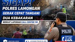 Sigap! Polres Lamongan Gerak Cepat Tangani Dua Kebakaran Berkat Laporan Call Center