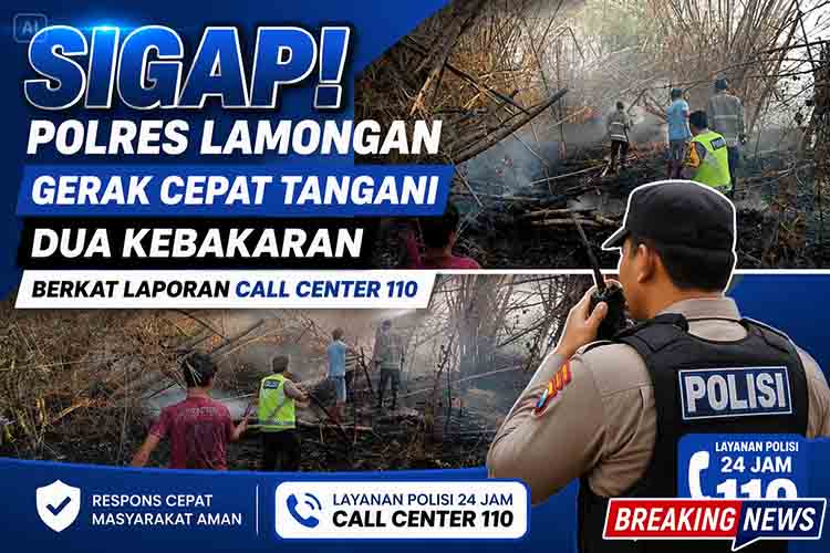 Sigap! Polres Lamongan Gerak Cepat Tangani Dua Kebakaran Berkat Laporan Call Center