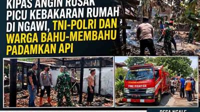 Sinergi Cepat Aparat dan Warga Paron Ngawi Padamkan Kebakaran Rumah di Desa Ngale