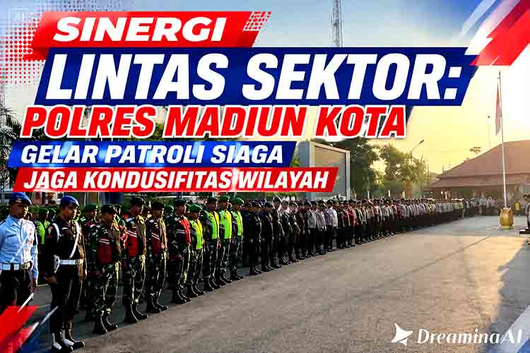 Sinergi Lintas Sektor Polres Madiun Kota Gelar Patroli Siaga Jaga Kondusifitas Wilayah