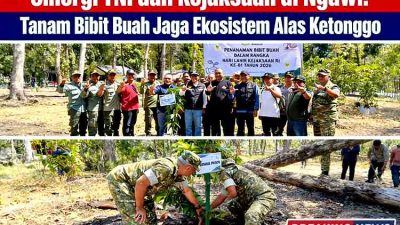 Peringati Harlah ke-81 Kejaksaan, Babinsa Koramil Paron dan Warga Hijaukan Alas Ketonggo Srigati