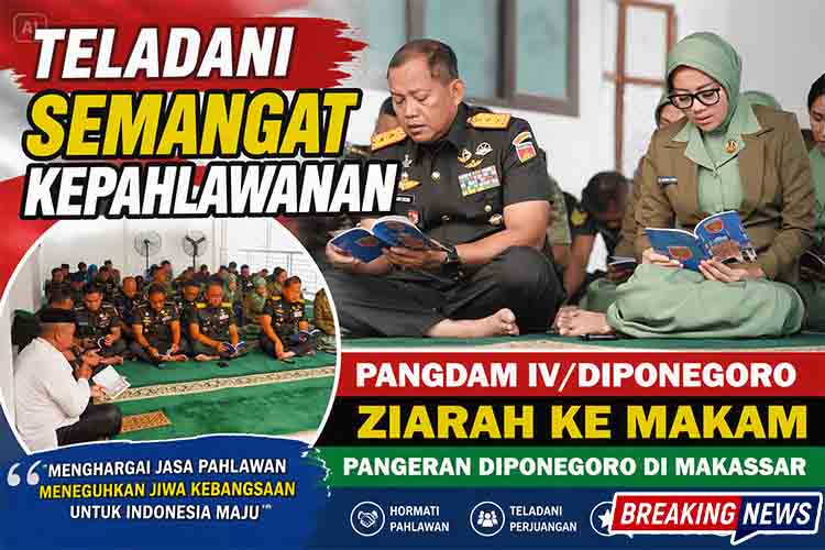 Teladani Semangat Kepahlawanan, Pangdam IV Diponegoro Ziarah ke Makam Pangeran Diponegoro di Makassar