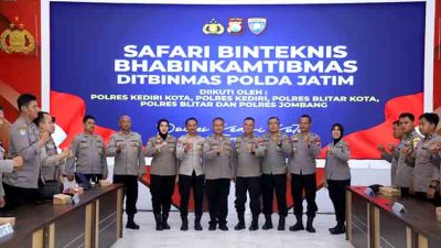 Tingkatkan Kompetensi Personel, Bhabinkamtibmas Polres Kediri Kota Ikuti Bimtek Ditbinmas