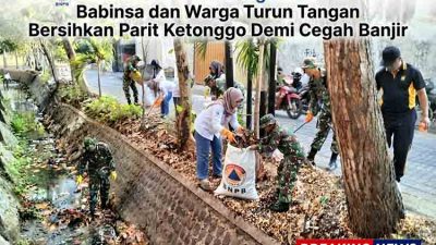 WCD 2026 di Ngawi Babinsa dan Warga Turun Tangan Bersihkan Parit Ketonggo Demi Cegah Banjir