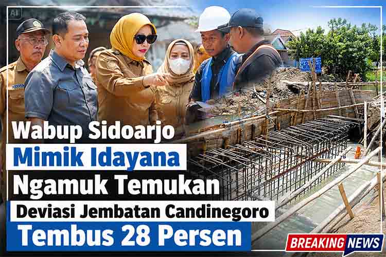 Wabup Sidoarjo Mimik Idayana Ngamuk Temukan Deviasi Jembatan Candinegoro Tembus 28 Persen