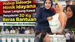 Wabup Sidoarjo Mimik Idayana Turun Langsung Kawal Penyaluran 30 Kg Beras Bantuan di Tulangan dan Krembung